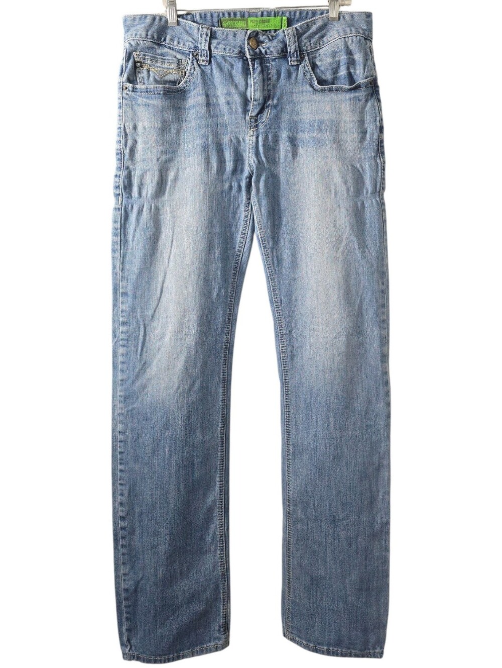 34x38 Rock & Roll Pistol Straight Jeans Regular Straight Leg Light Wash Cowboy